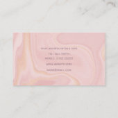 Moderne marmer Pink Gold Glitter Achtergrond Visitekaartje (Achterkant)