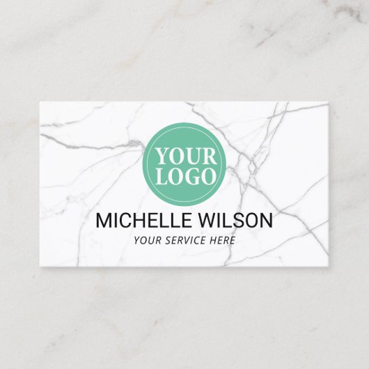 Moderne marmer Professional Custom Logo minimalist Visitekaartje (Voorkant)