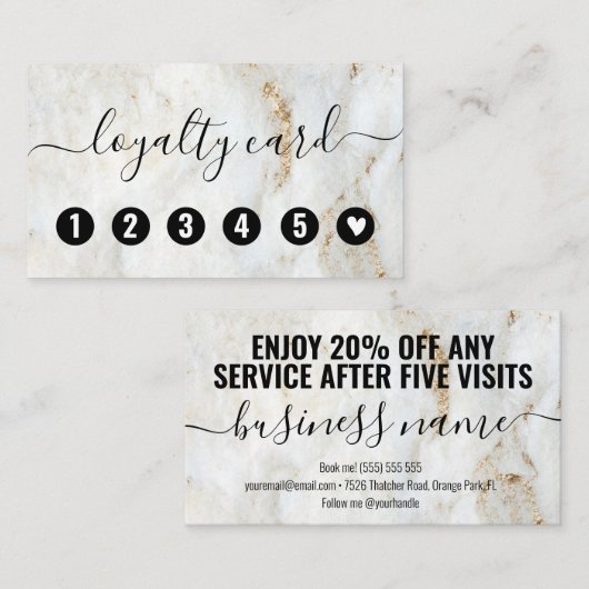 Moderne marmer Professional Loyalty-kaarten Klantenkaartje (Voorkant / Achterkant)