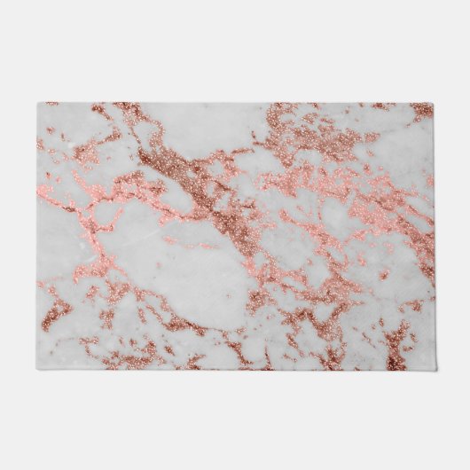 Moderne marmer Roos Gold Glitter Deurmat (Voorkant)