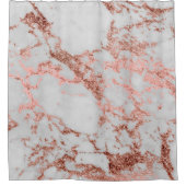 Moderne marmer Roos Gold Glitter Douchegordijn (Voorkant)