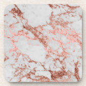 Moderne marmer Roos Gold Glitter Drankjes Onderzetter (Voorkant)