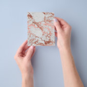 Moderne marmer Roos Gold Glitter Flyer (Hand)