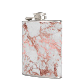 Moderne marmer Roos Gold Glitter Heupfles (Links)