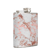 Moderne marmer Roos Gold Glitter Heupfles (Rechts)