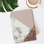 Moderne marmer Roos Gold Glitter iPad Mini Cover<br><div class="desc">Voeg gewoon je initialen toe. Let op: dit is een gedrukt effect - geen roze dieren,  glitter of gemarmerde ritters zijn in de maak beschadigd.</div>