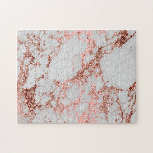 Moderne marmer Roos Gold Glitter Legpuzzel (Horizontaal)