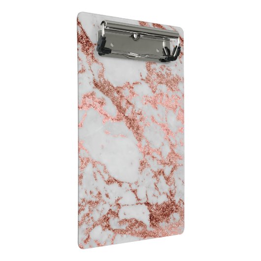 Moderne marmer Roos Gold Glitter Mini Klembord (Schuin)
