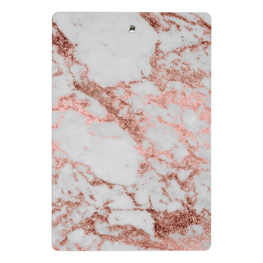 Moderne marmer Roos Gold Glitter Mini Klembord (Achterkant)