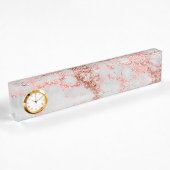 Moderne marmer Roos Gold Glitter Naambordje
