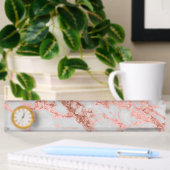 Moderne marmer Roos Gold Glitter Naambordje