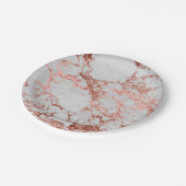 Moderne marmer Roos Gold Glitter Papieren Bordje (Gekanteld)