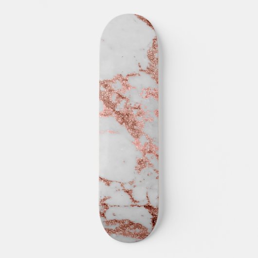 Moderne marmer Roos Gold Glitter Persoonlijk Skateboard (Voorkant)