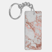 Moderne marmer Roos Gold Glitter Sleutelhanger (Voorkant Links)