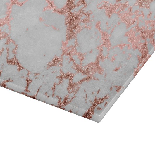 Moderne marmer Roos Gold Glitter Snijplank (Hoek)