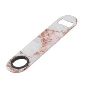 Moderne marmer Roos Gold Glitter Speed Flessenopener (Voorkant Gekanteld)
