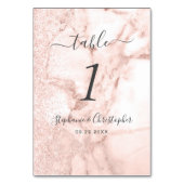 Moderne marmer Roos Gold Glitter Wedding Kaart (Achterkant)