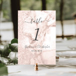 Moderne marmer Roos Gold Glitter Wedding Kaart<br><div class="desc">Dit elegante ontwerp is voorzien van handschrift met houtskool,  cursief en sans serif lettertypen op een achtergrond van gouden marmer van het roos en faux glitter.</div>