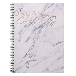 Moderne marmer Roos Gold Pink Organised Chaos Notitieboek