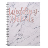 Moderne marmer Roos Gold Pink WEDDING - GEGEVENS Notitieboek (Voorkant)