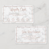 Moderne marmer Roos Gold Script Elegant Business Klantenkaartje (Voorkant / Achterkant)