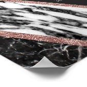 Moderne marmer Roos Gold Trim Hexagon Seating Char Poster (Hoek)