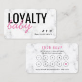 Moderne marmer roze logo-kaart visitekaartje (Voorkant / Achterkant)