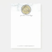 Moderne Marmer Simuleer Folie Monogram Post-it® Notes (Voorkant)