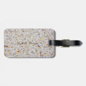 Moderne marmer Stone Texture, monogram-persoonlijk Bagagelabel (Achterkant horizontaal)