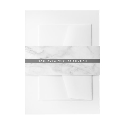 MODERNE MARMER structuur eenvoudig grijs gray wit Uitnodigingen Wikkel (Voorkant Voorbeeld)