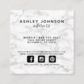 Moderne marmer Typography Professional Vierkante Visitekaartje (Achterkant)