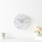 Moderne marmer Wall Clock White Grey and Gold Ronde Klok (Huis)
