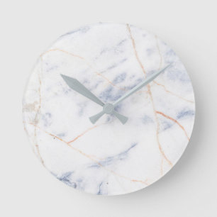 Moderne marmer Wall Clock White Grey and Gold Ronde Klok