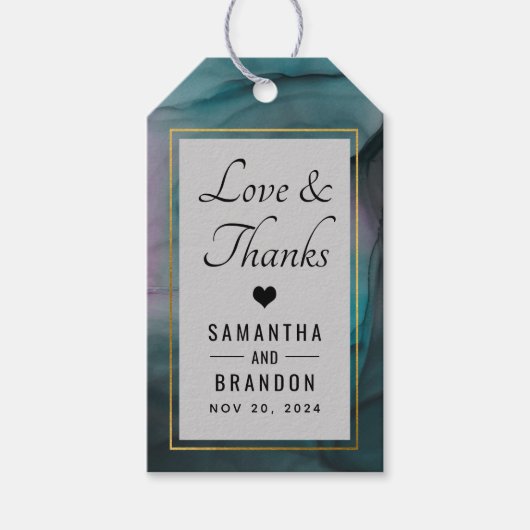 Moderne marmer wash Patroon Bedankt voor je plezie Cadeaulabel (Voorkant)