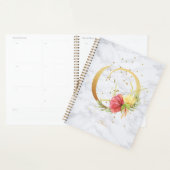 Moderne marmer Waterverf Golden Monogram Letter O Planner (Display)
