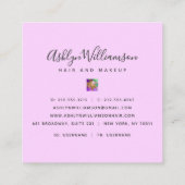 Moderne marmer waterverf goud paars groen en aqua vierkante visitekaartje (Achterkant)