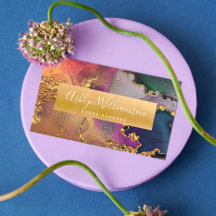 Moderne marmer waterverf goud paars groen en blauw