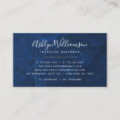 Moderne marmer waterverf turquoise oranje & gold visitekaartje (Achterkant)