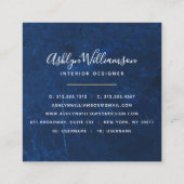 Moderne marmer waterverf turquoise oranje goud vierkante visitekaartje (Achterkant)