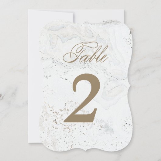 Moderne marmer Wedding Table Numbers | Goud Kaart (Achterkant)