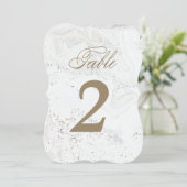 Moderne marmer Wedding Table Numbers | Goud Kaart (Staand voorkant)