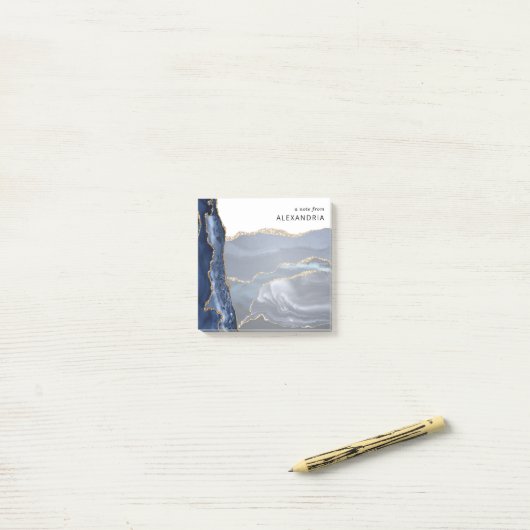Moderne marmeragate Geode Cute Post-it® Notes (Op bureau)