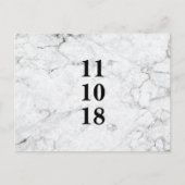 Moderne marmerbruiloft, behalve het date briefkaar aankondigingskaart (Voorkant)