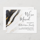 Moderne Marmeren Abstracte Bewegende Aankondiging Briefkaart (Voorkant / Achterkant)