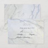 Moderne marmeren achtergrond RSVP kaartje (Voorkant / Achterkant)