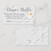 Moderne Marmeren Baby showers Luier Raffle Kaarten (Voorkant / Achterkant)