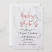 Moderne marmeren babyshower uitnodiging (Voorkant)