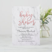Moderne marmeren babyshower uitnodiging (Staand voorkant)