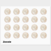 Moderne Marmeren Beige Monogrammed Wax Seal Sticke Ronde Sticker (Vel)