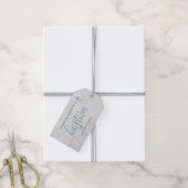 Moderne marmeren blauwe doopkaartjes cadeaulabel (Met Touw)